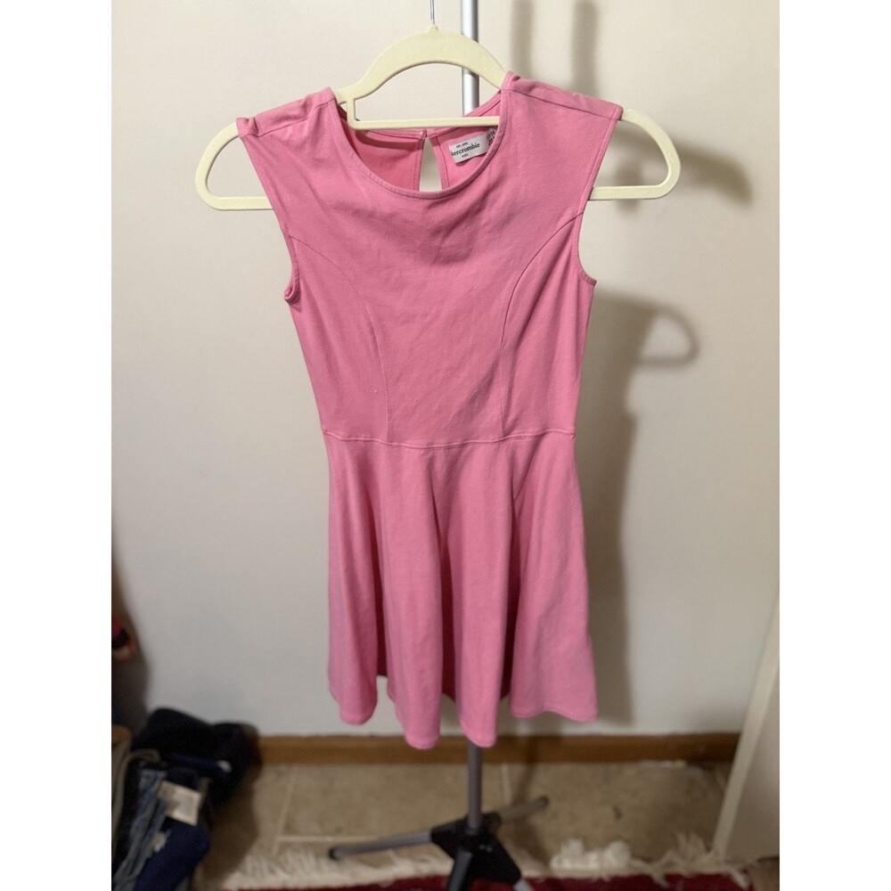 Abercrombie Kids Fit & Flare Pink Sleeveless Dress Girls Size 13/14 Knee Length